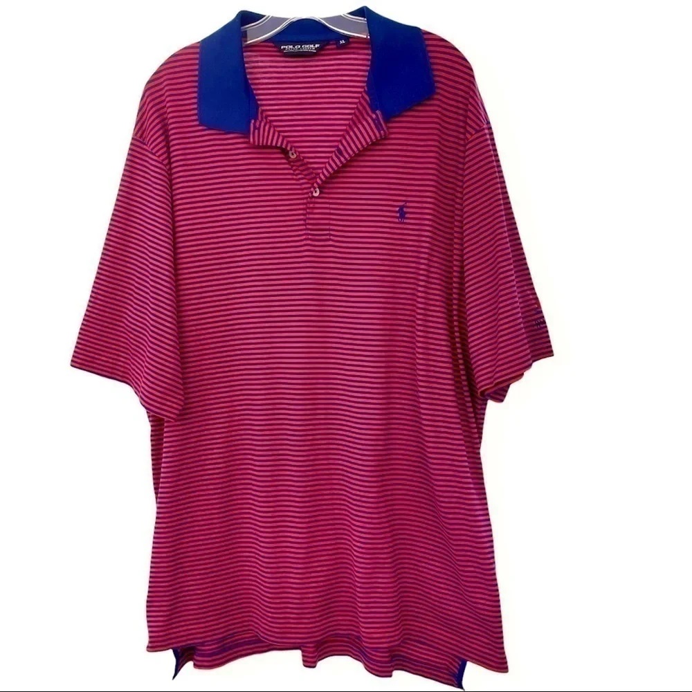 Ralph Lauren Polo Golf Striped 100% Cotton Shirt​​​​​​​​​​​​